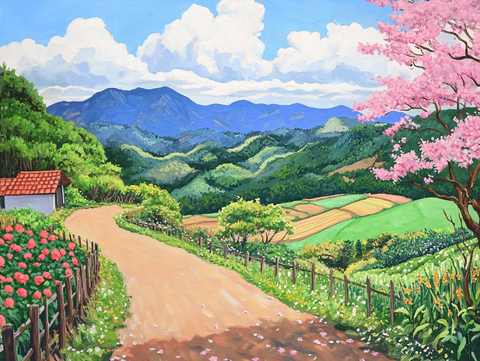 果园插画田园风光