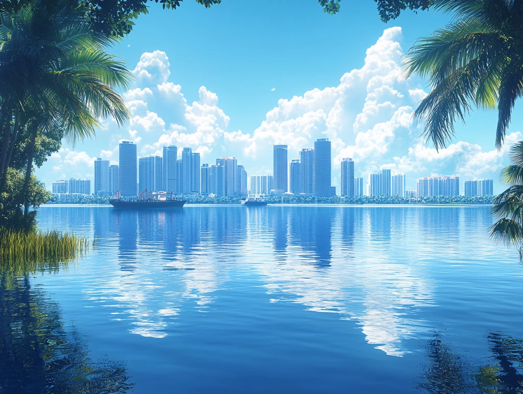 江景水景房产宽幅背景