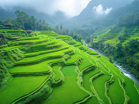 绿油油的梯田