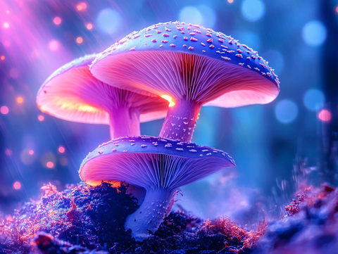 梦幻蘑菇背景