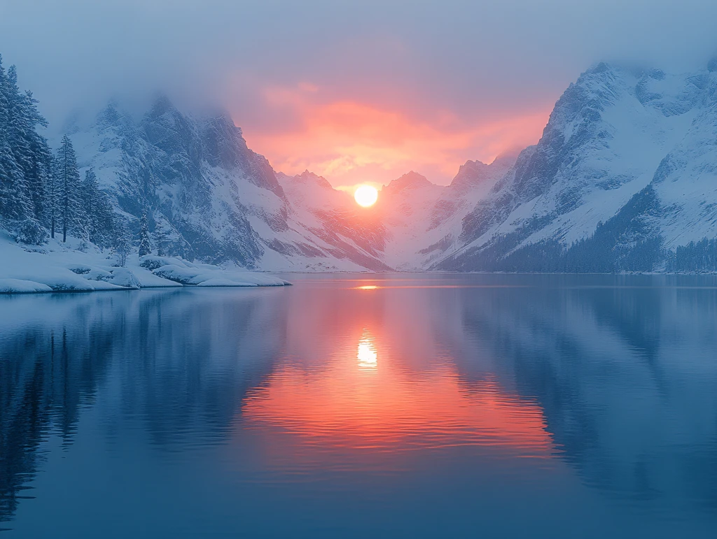 唯美山水风光日出