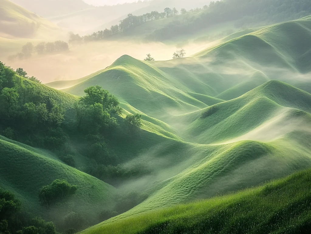 朦胧感田园风景