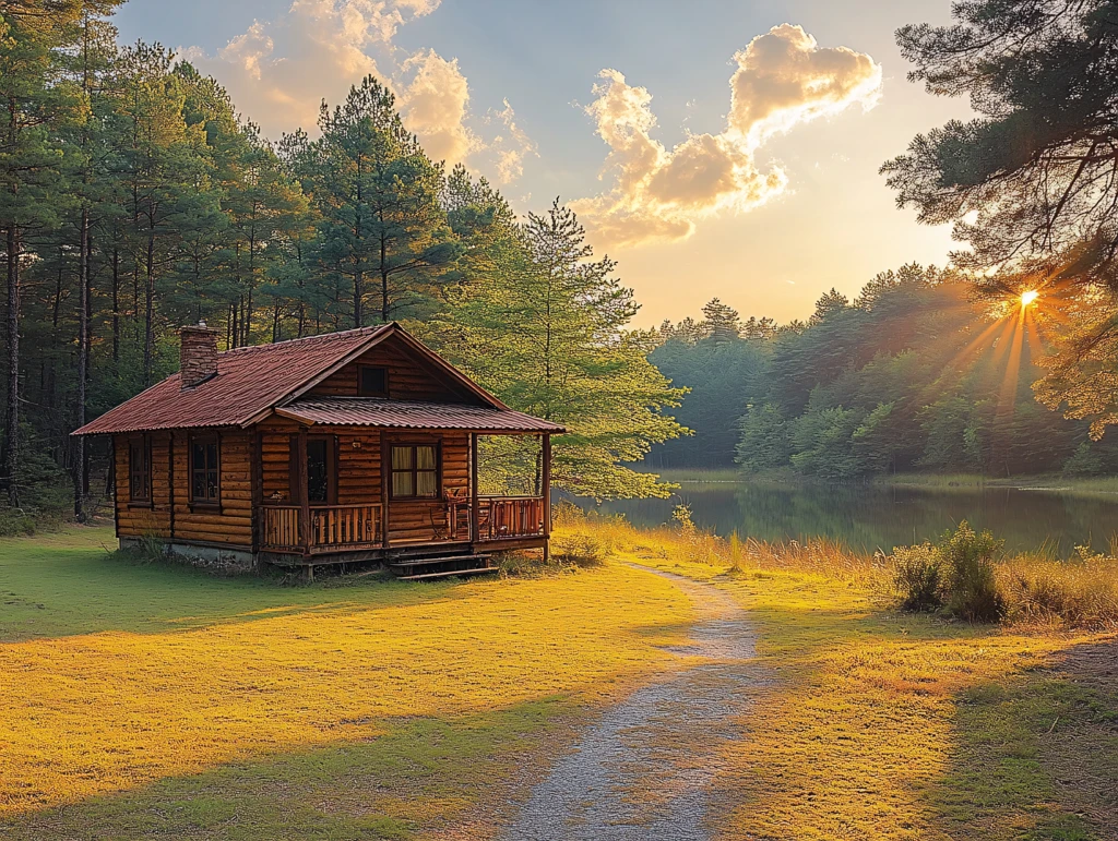 木屋别墅住宅霞光