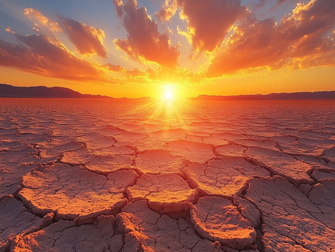 土地干旱龟裂背景图