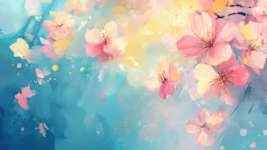 春暖花开水彩樱花