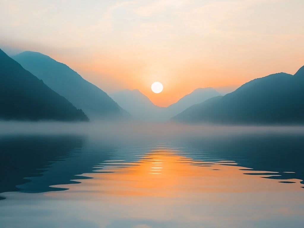 唯美山水风光日出