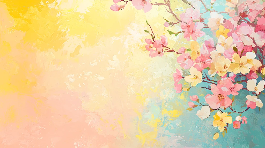 手绘樱花背景墙