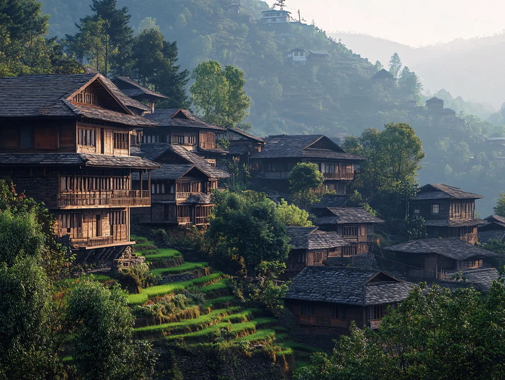 广西龙胜梯田村寨