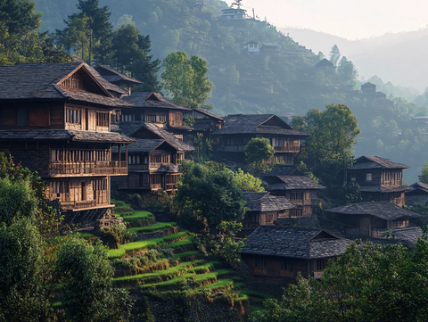 广西龙胜梯田村寨