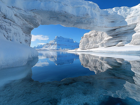 蓝色魔鬼湖美景风景