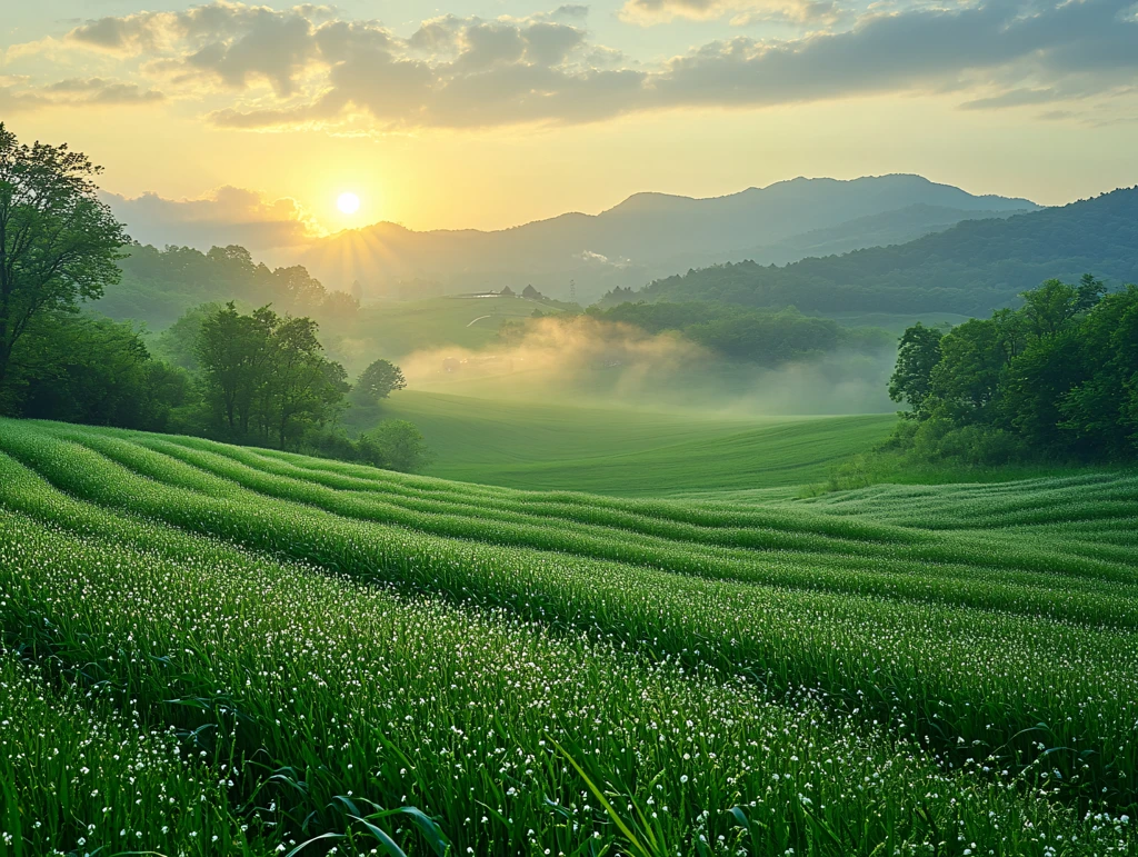朦胧感田园风景