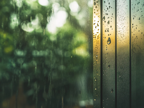 雨水窗户风景