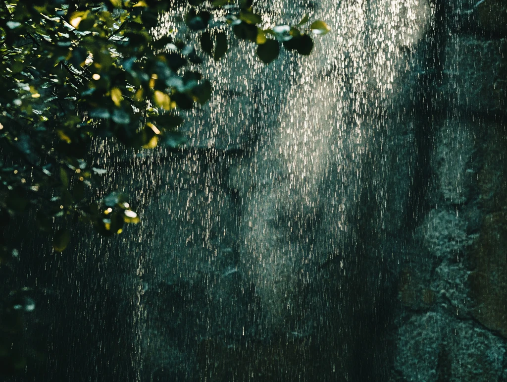 人工瀑布水流特写