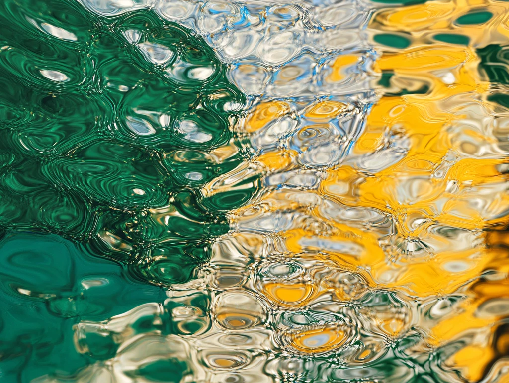 绿色色彩变幻金色波纹