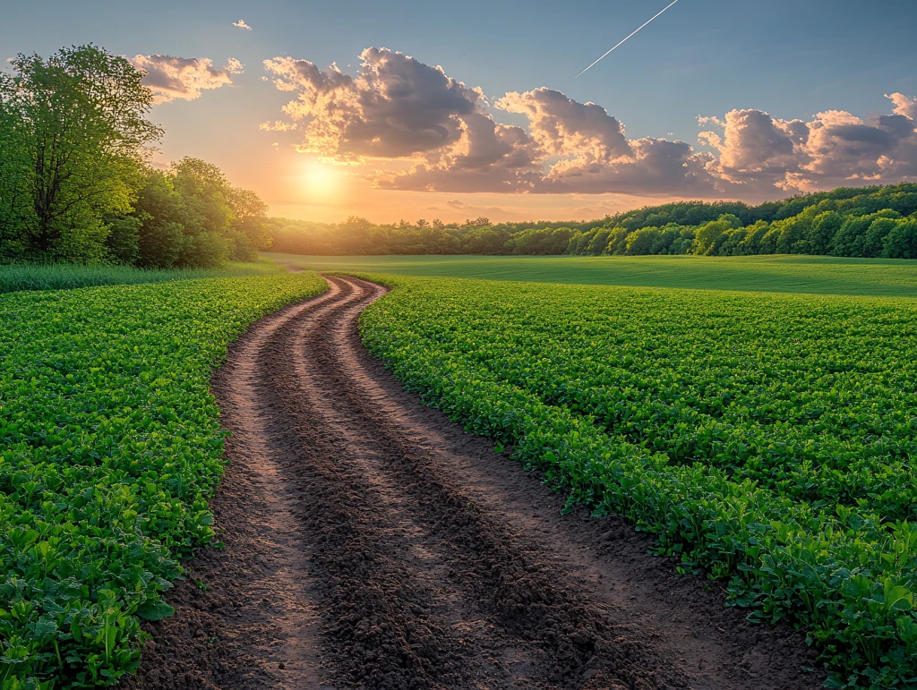 田间小路田野乡间晨韵