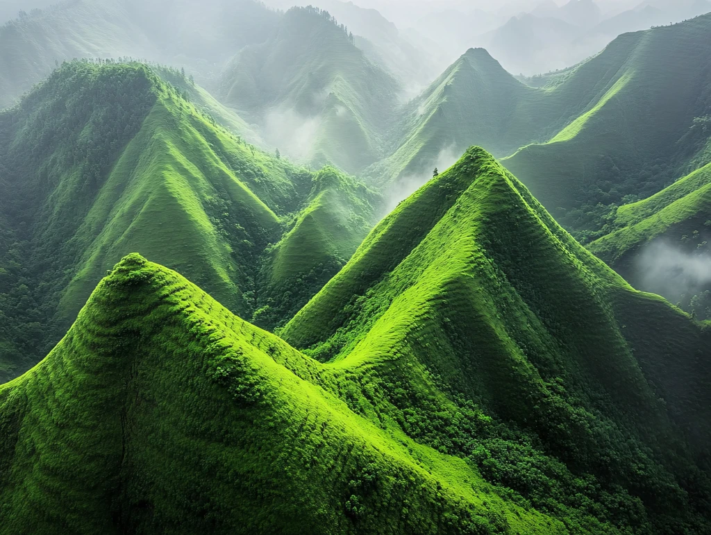 绿色山岭风景图