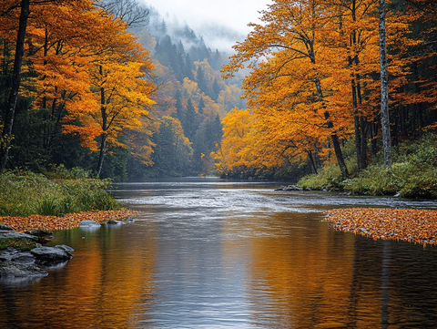 金色森林河流河水