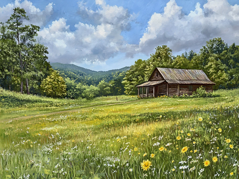 森林小屋高山草场