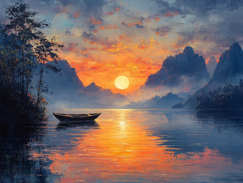 大幅高清山水日出