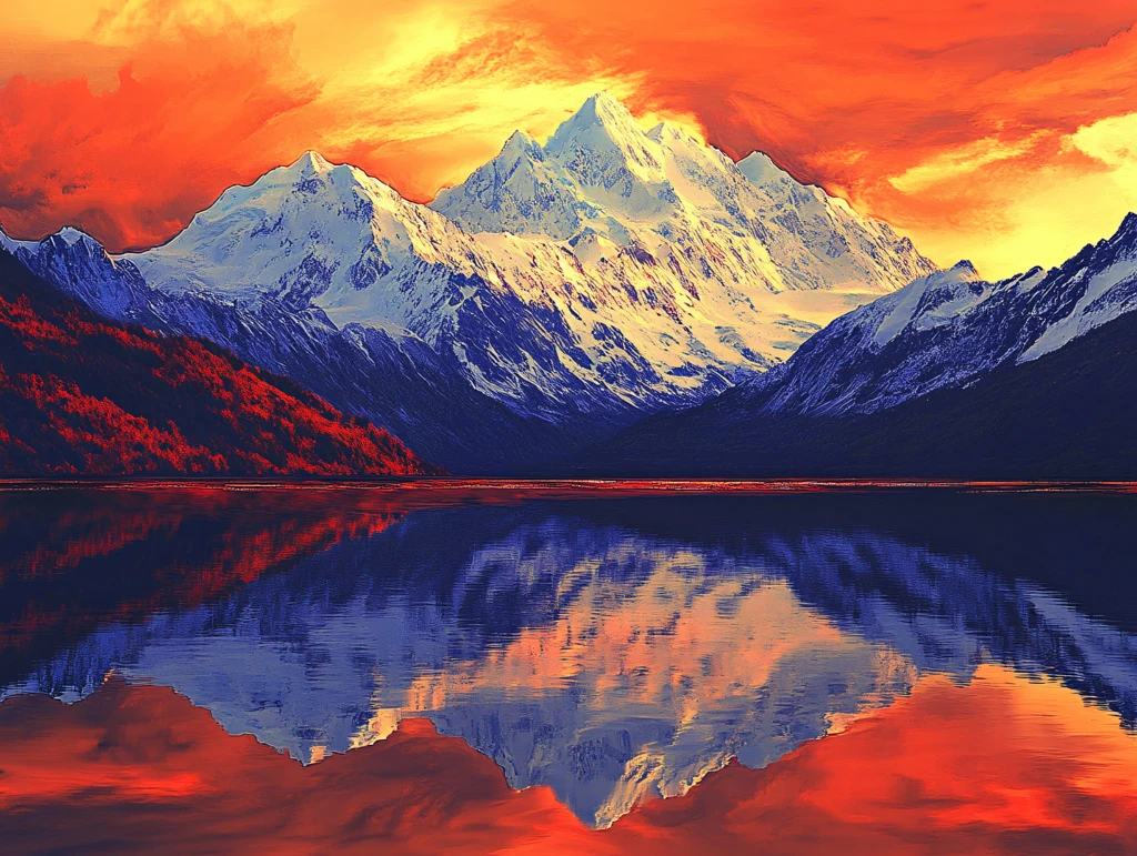 湖山峰川西倒影