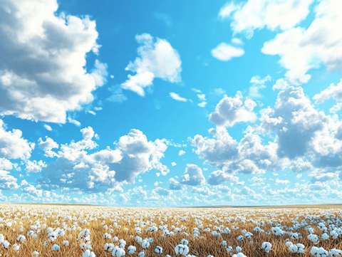 花丛蓝天白云背景