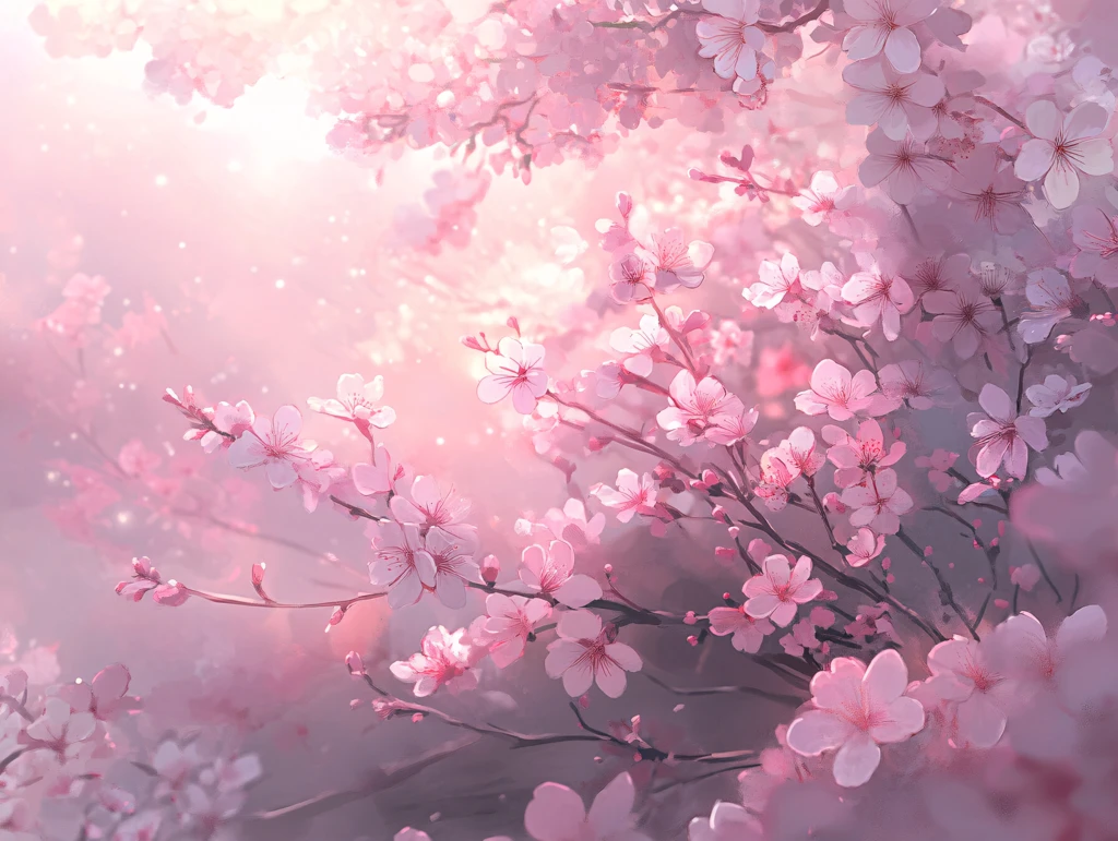 梦幻背景杏花杜鹃花