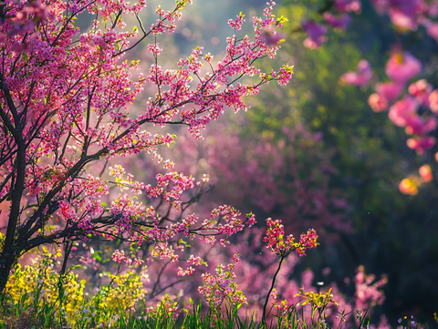 晨光中的美人梅