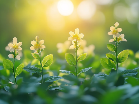 金色阳光绿色植物
