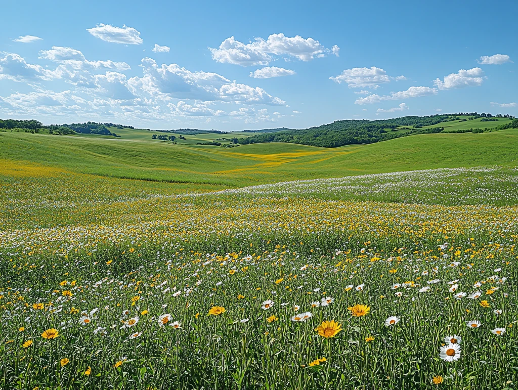 遍地野花的大草原