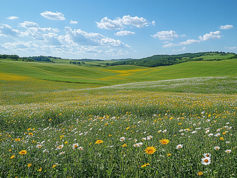 遍地野花的大草原