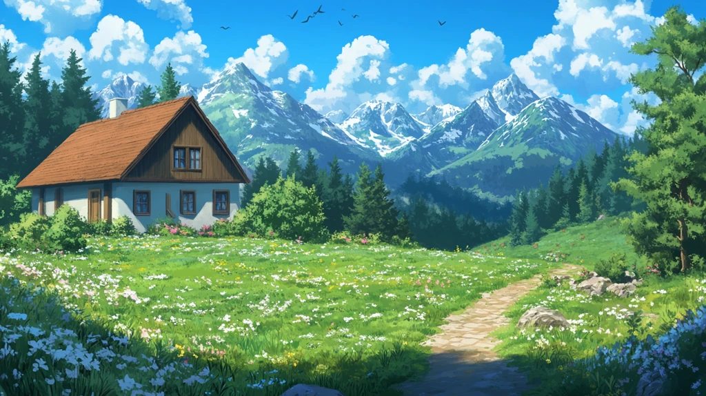 森林小屋高山草场