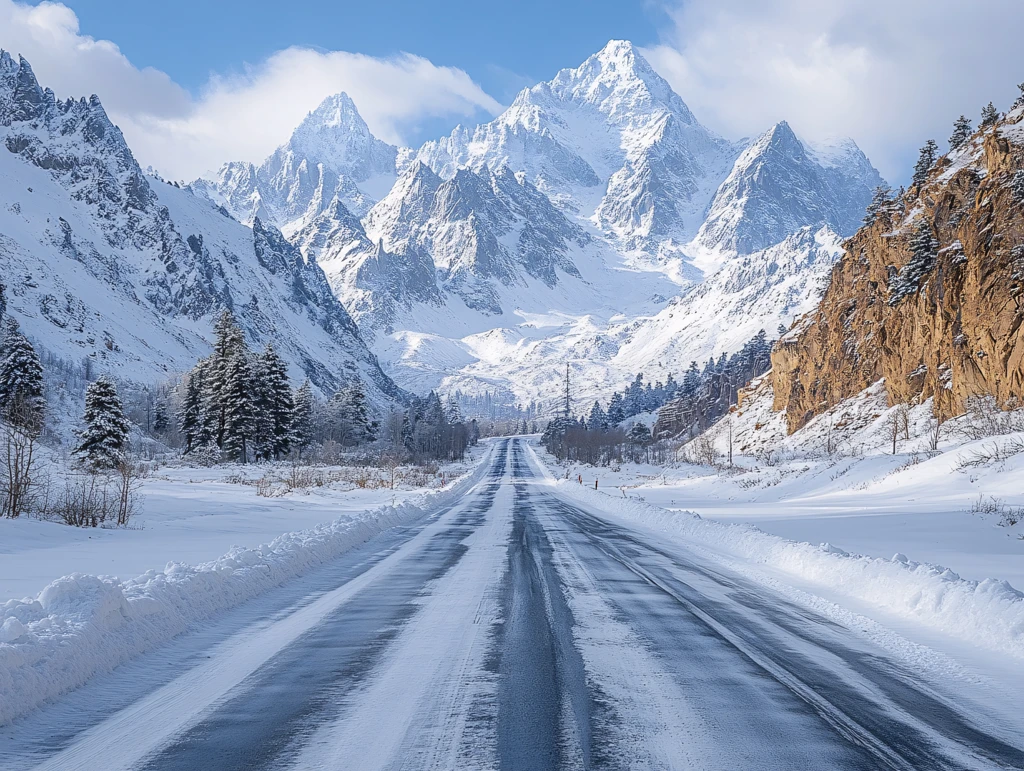 冰天雪地冰雪路段