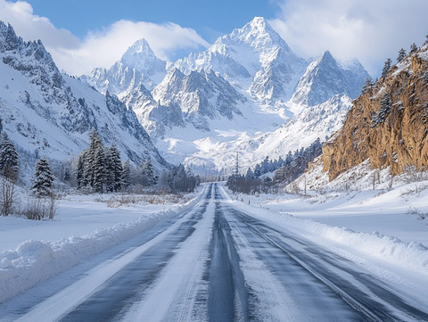 冰天雪地冰雪路段