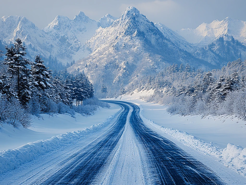 冰天雪地道路