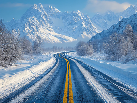 冰天雪地道路