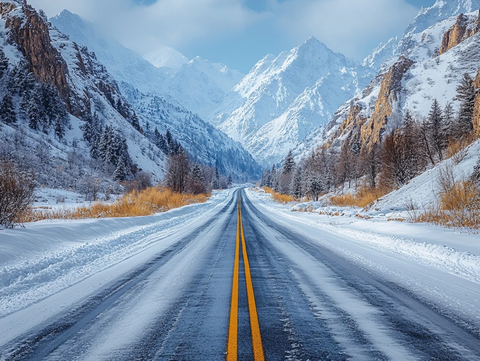 冰天雪地道路
