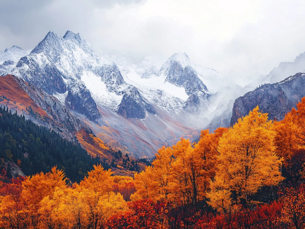 雪山秋色
