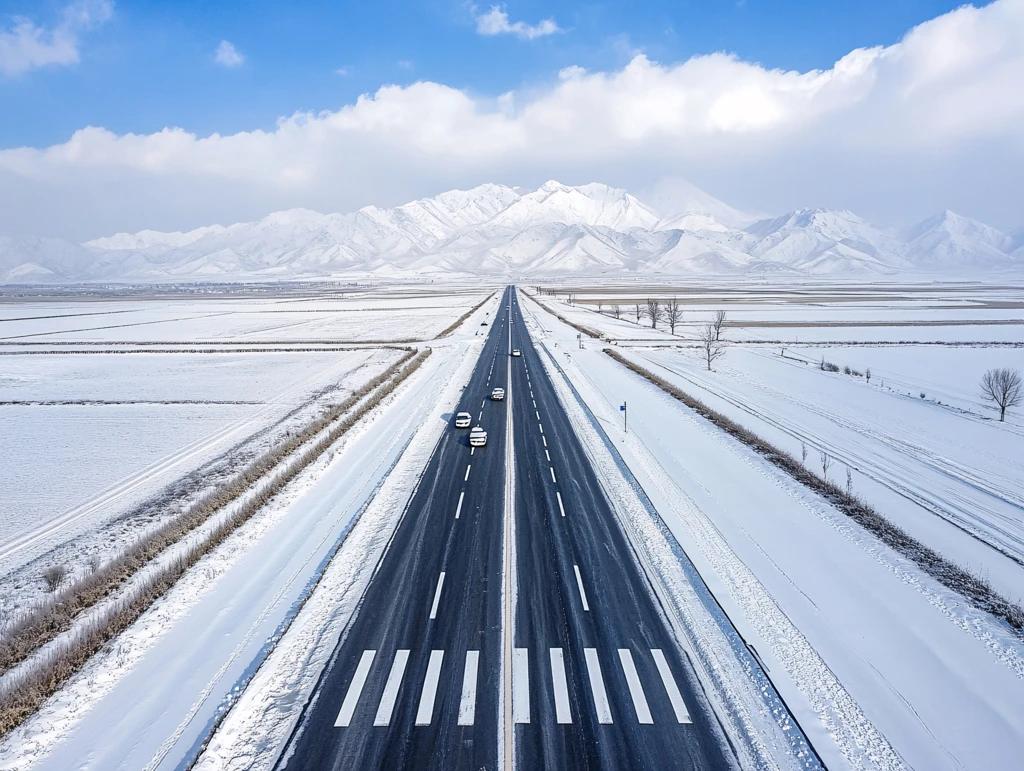 高速雪景