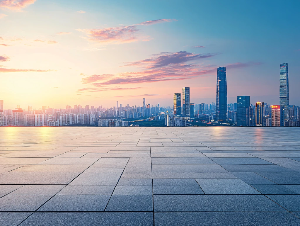 城市广场建筑天际线