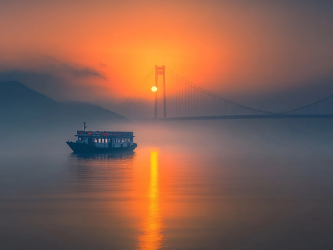 虎门二桥日出风光