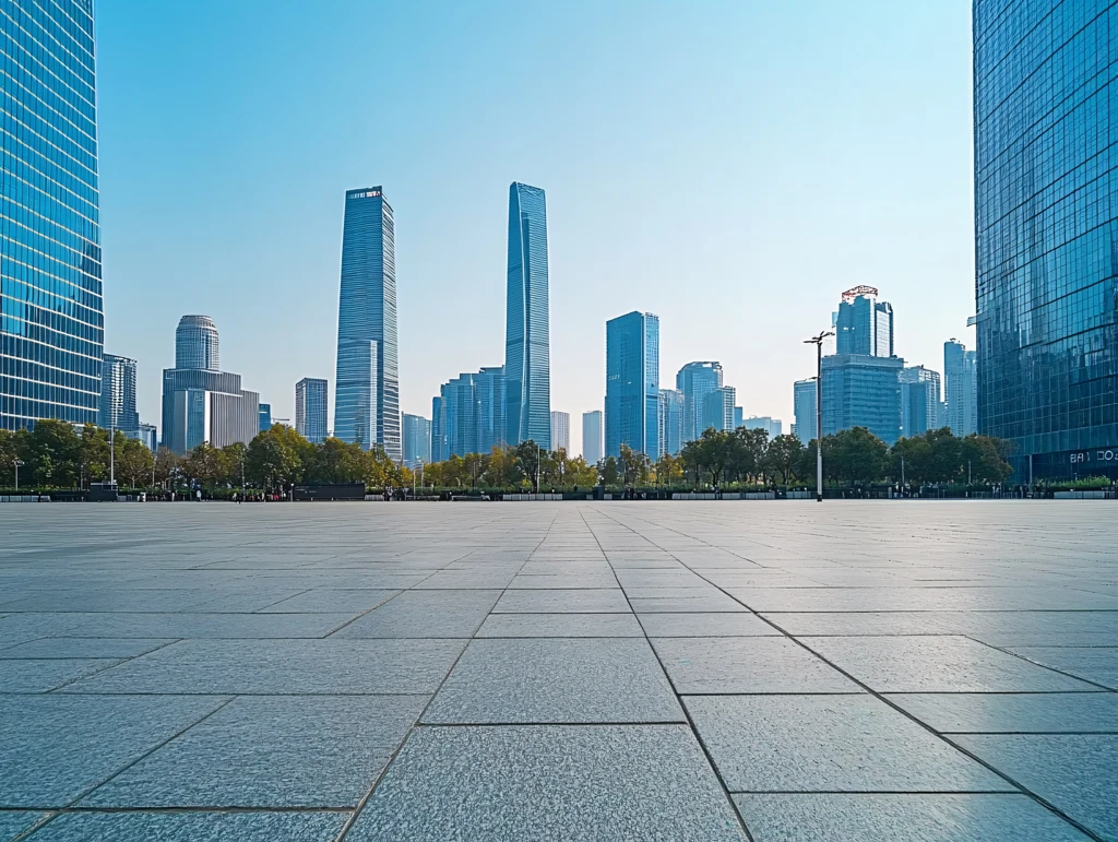 城市广场建筑天际线