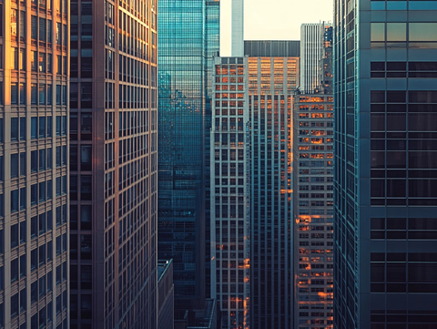 都市高楼暖色调