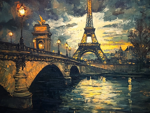 埃菲尔铁塔油画