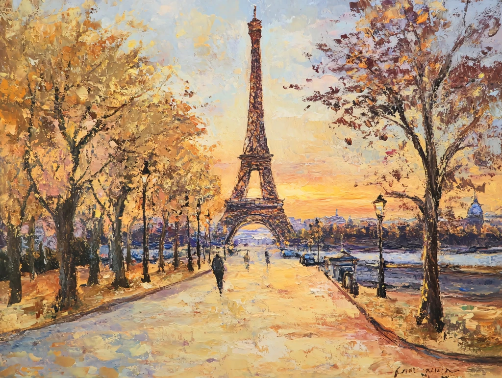 埃菲尔铁塔油画