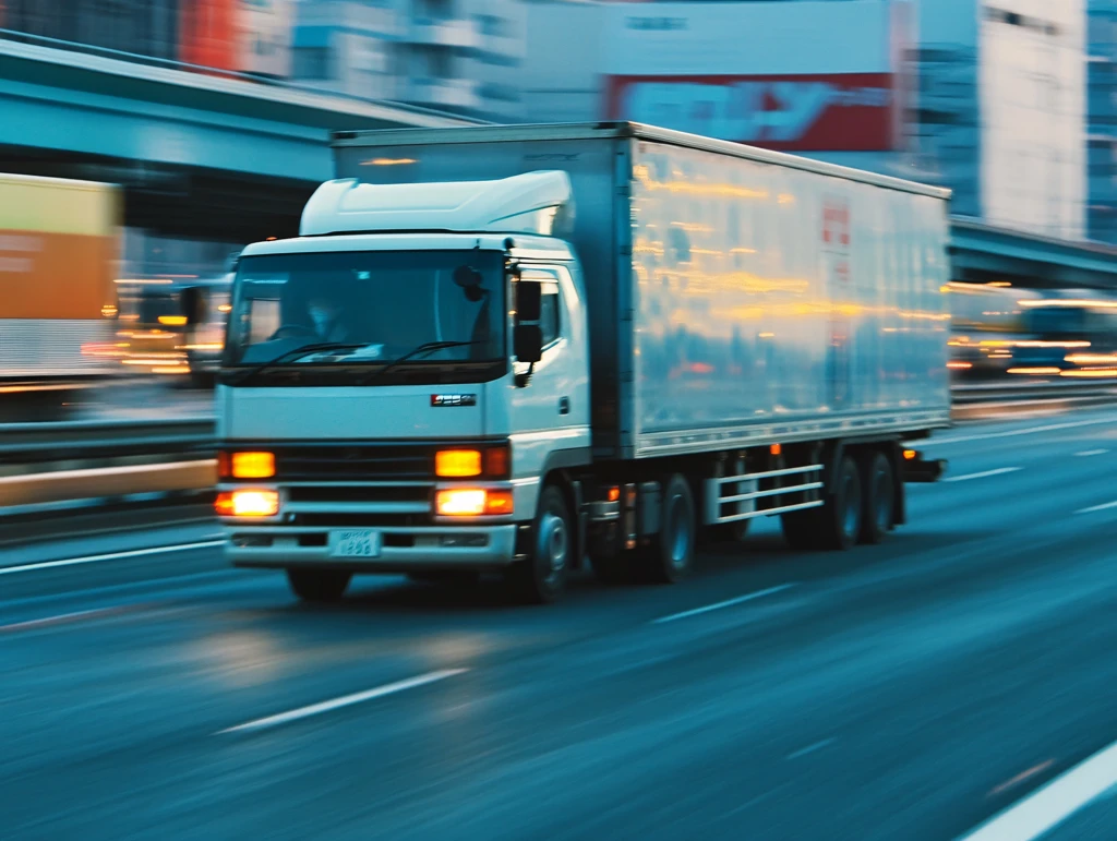 高速行驶的货车