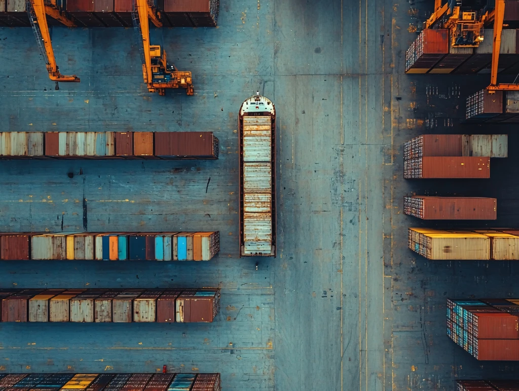 集装箱码头俯瞰