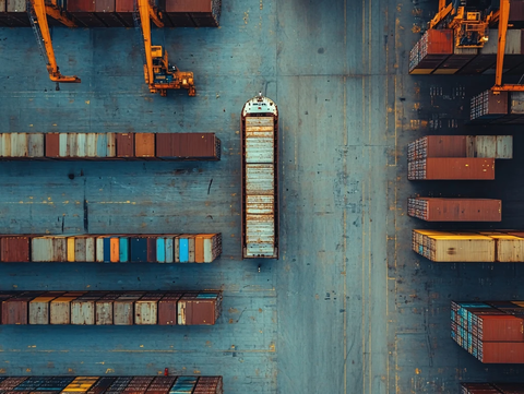 集装箱码头俯瞰