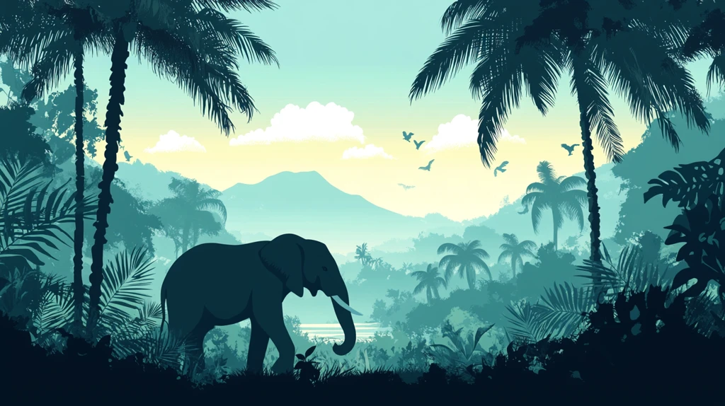 丛林大象背景布景