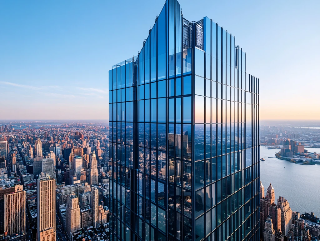 宝石蓝玻璃建筑