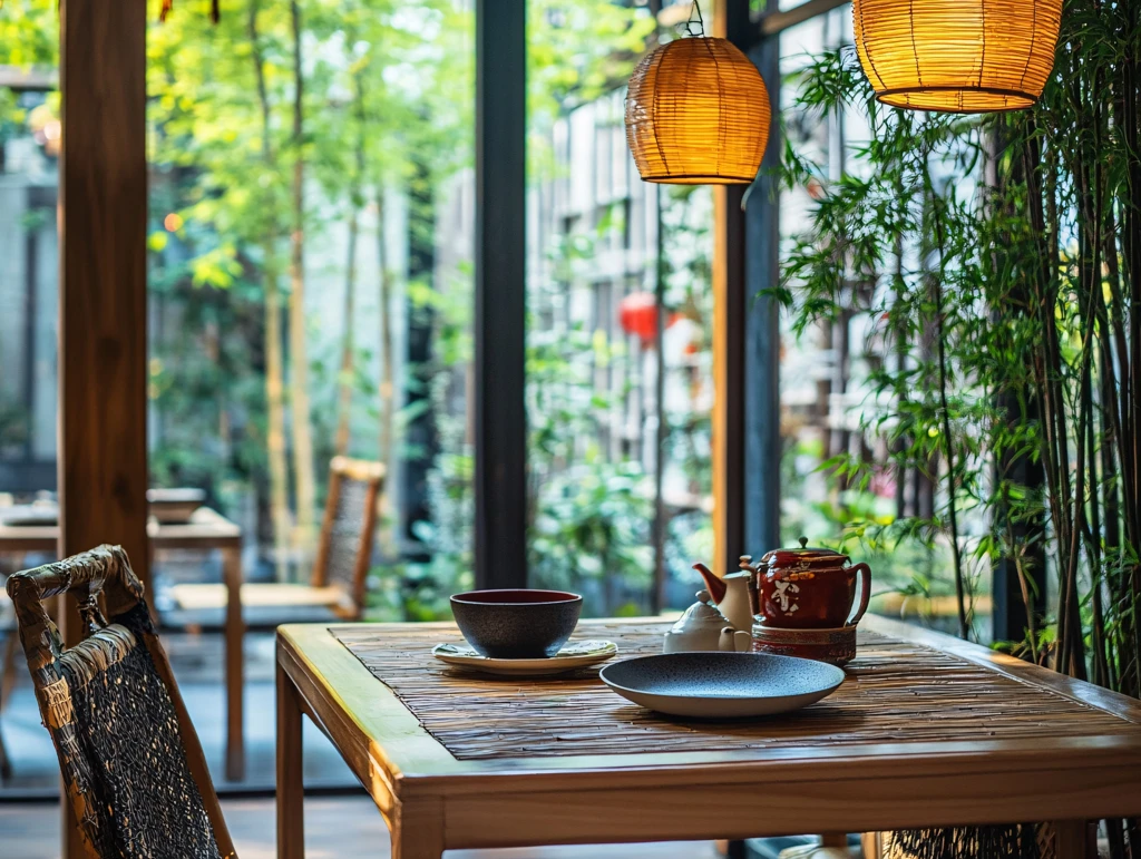 户外餐厅竹林茶馆